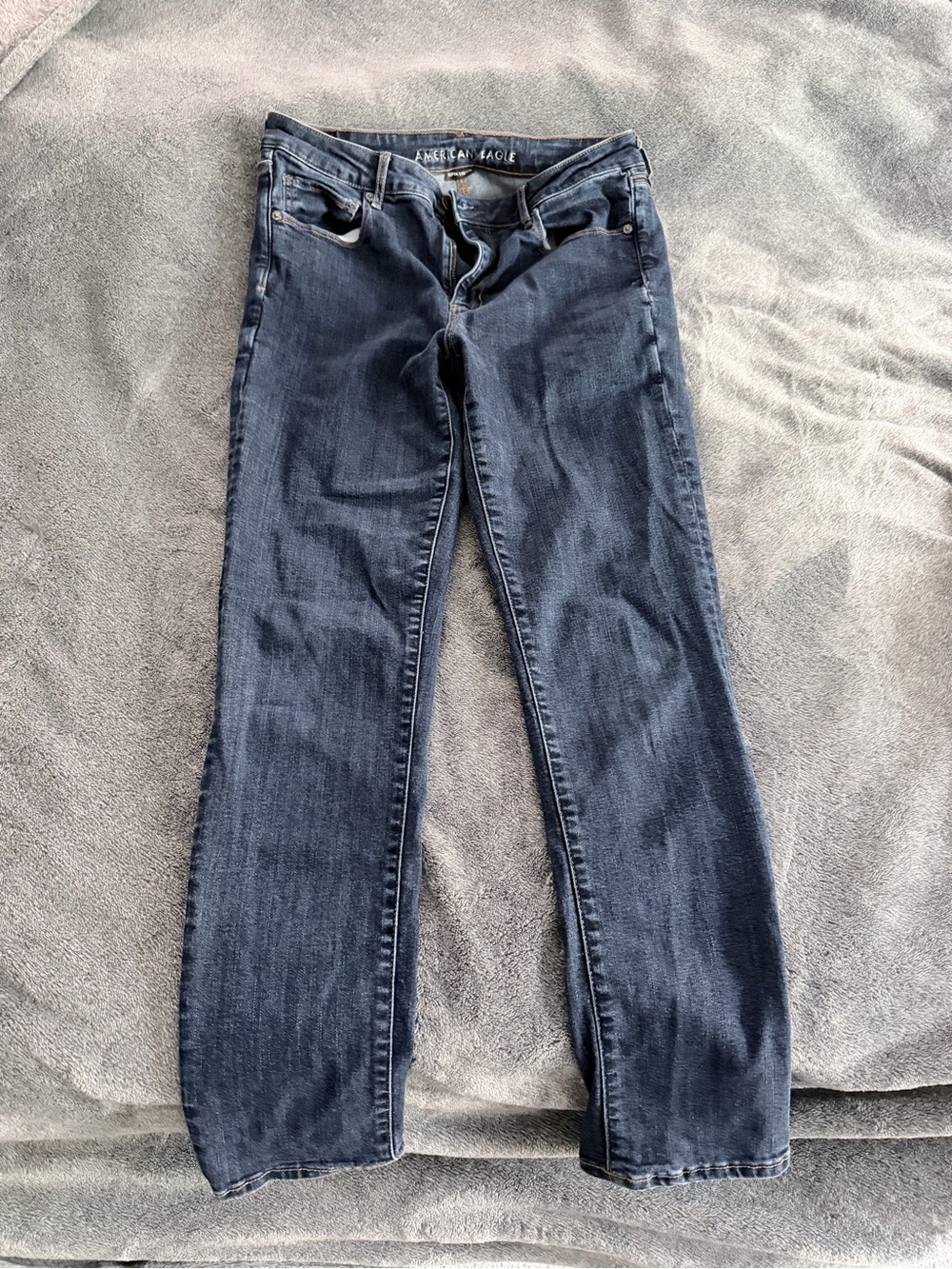 American Eagle Outfitters Navy Wash Straight Leg Jeans